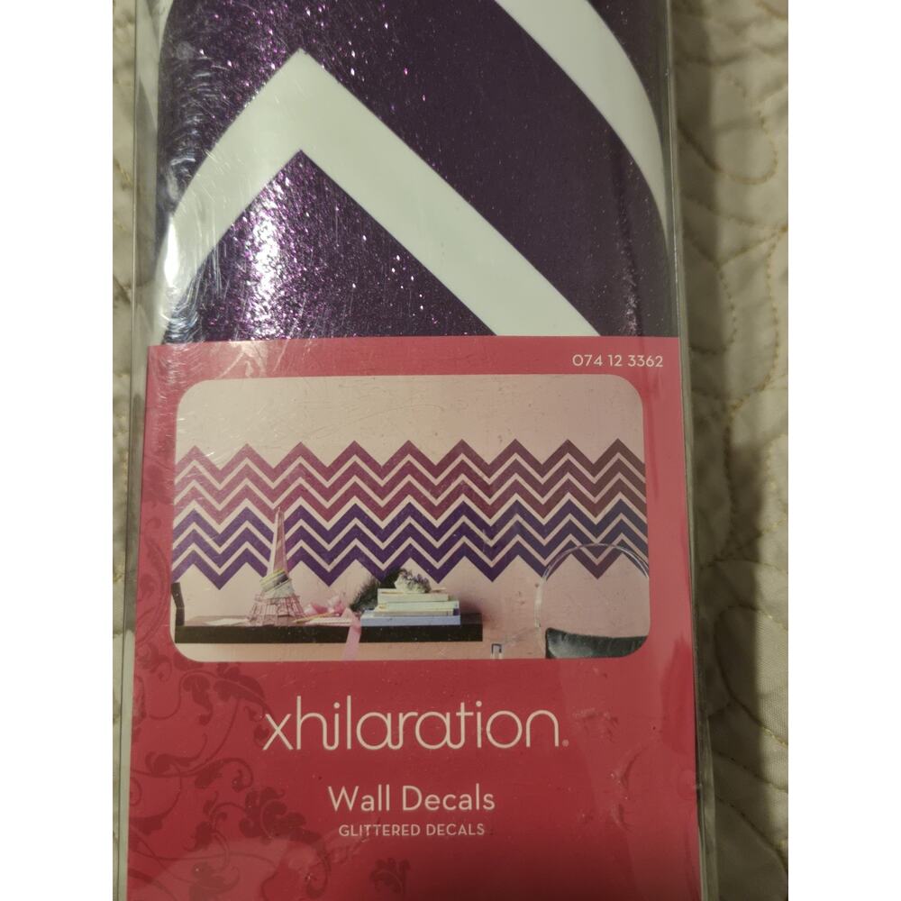 XHILARATION WALL DECAL 1 set of 3 sheets - Glitter Decal Chevron - NEW - NIB